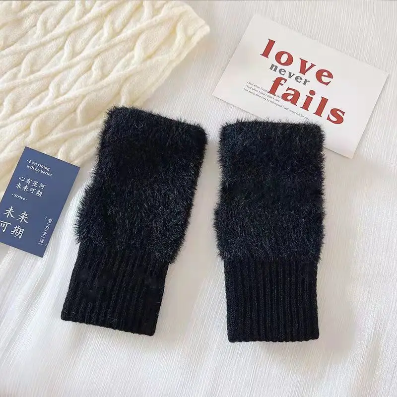 Furry Gloves 1pair Mink Fleece Women for Winter