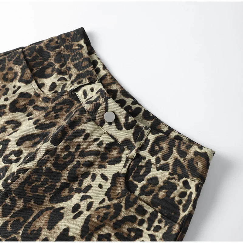 Aoaiiys Women's Leopard Print Denim Shorts - Vintage, Casual Y2K Streetwear 6 S3d21f10cb8c34f9f8484bc7c7895bbf7a