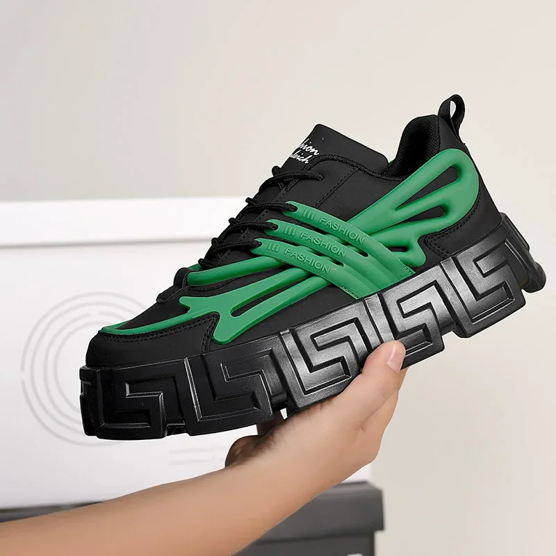 

Platform Outdoor Height Increasing Non-slip Men Sneakers 2023 Spring New Man Casual Shoes Thick-soled Fashion Comfortable Trendy