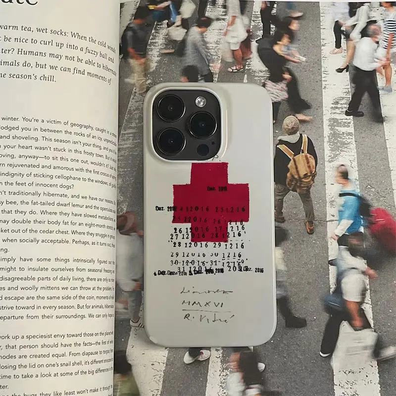 Vintage Red Cross Art Anti-Drop Phone Case - Stylish and Durable Cover