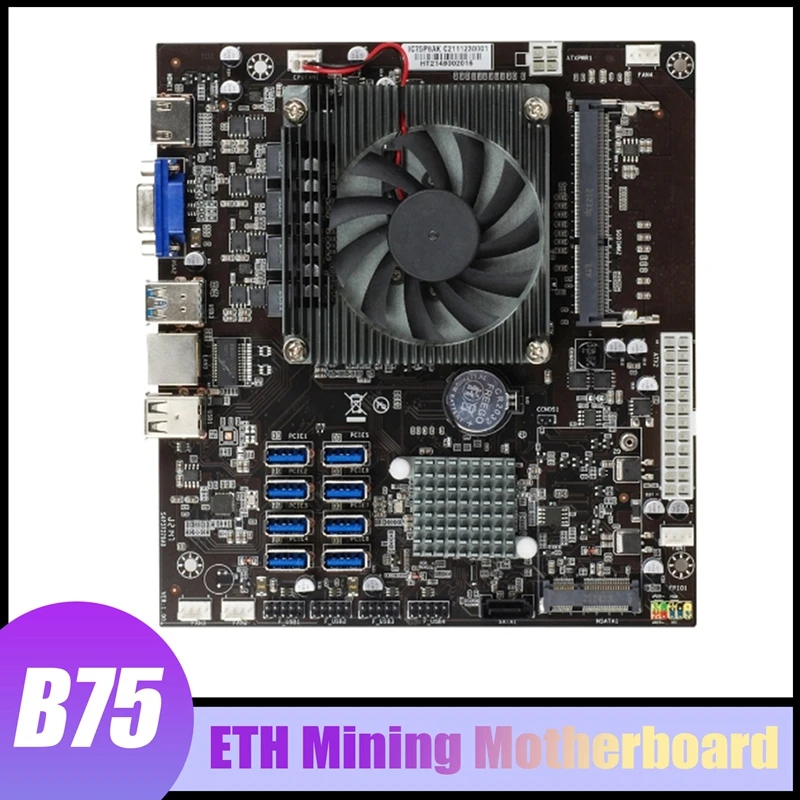 best computer motherboard B75 ETH Mining Motherboard 8 USB3.0 To PCIE X1 With Fan Support DDR3L SODIMM RAM MSATA For ETH Miner Motherboard top pc motherboards