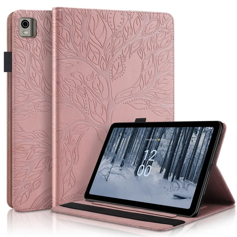 Relevo Árvore Couro Flip Cover Case para Tablet Nokia T21 10.4 10 2023 em - Imagem 2