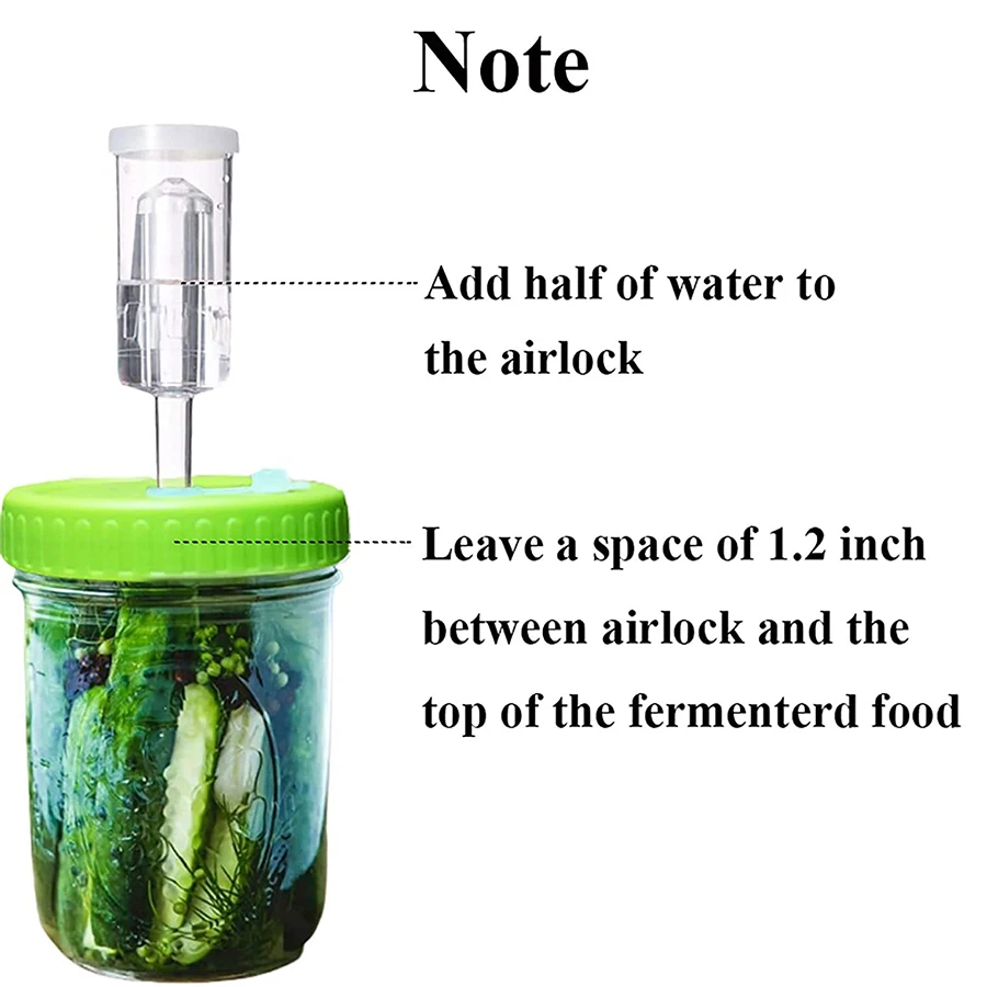 Fermentation Lids Plastic Fermenting Lid with Airlock Fermentation Lids for Wide Mouth Mason Jars (Jars Not Included)
