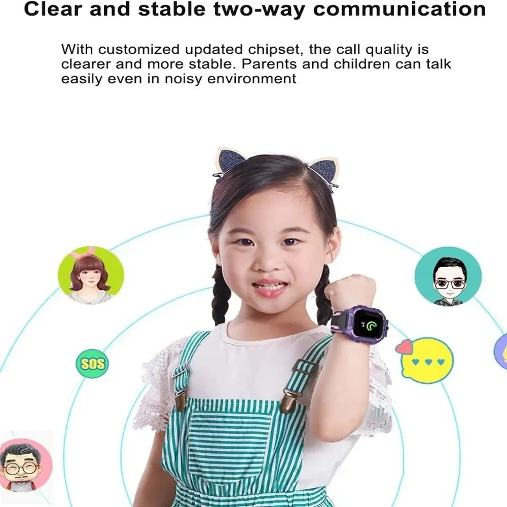 아동용 스마트 워치 SIM 카드 스마트 워치, Sos 전화 전화 카메라, 음성 채팅 사진, 소년 소녀 선물, 컬러 스크린 Q19, 2024 신제품