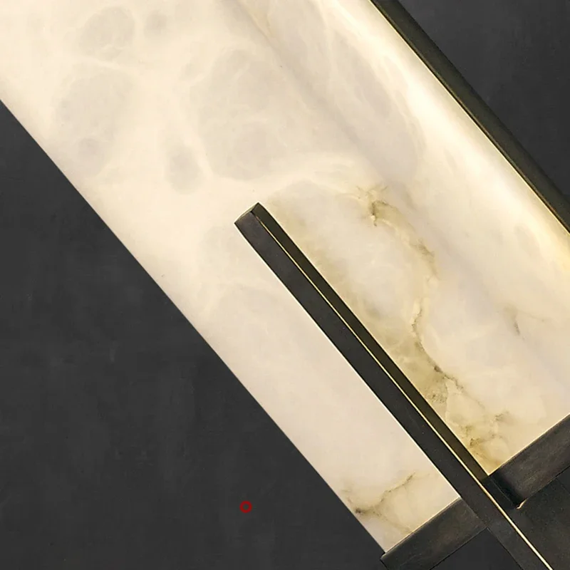 Rectangular Copper Marble LED Chandelier 6