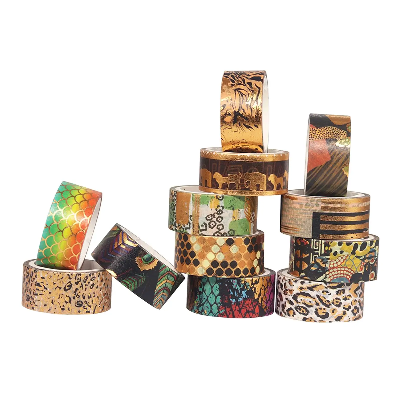 

Маскировочные ленты 12x Washi для рукоделия, винтажный стиль, декоративные аксессуары, наклейки для упаковки подарков, скрапбукинга, Хэллоуина