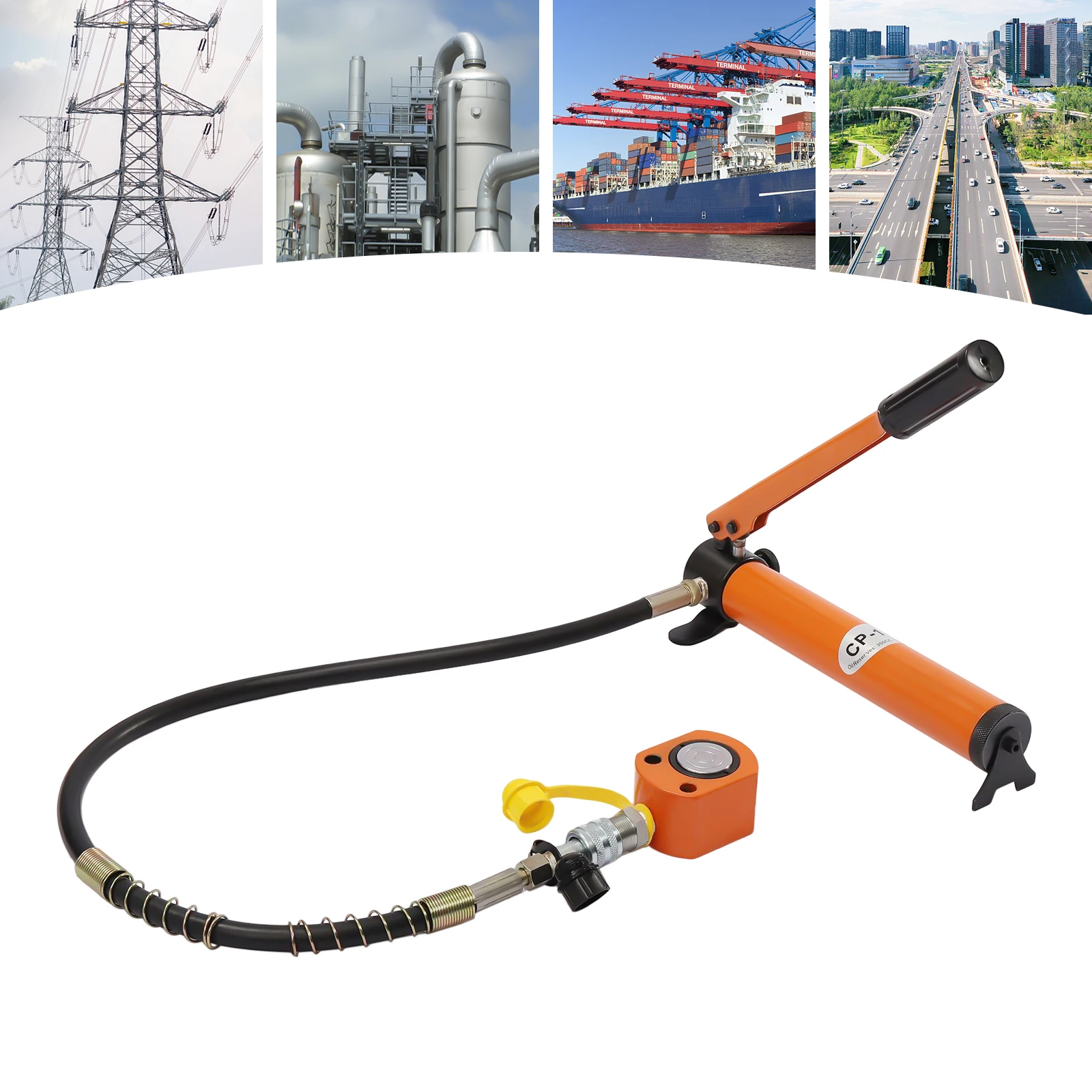 10T/20T Hydraulic Ram Cylinder Jack Power Ram Mini Lifting Jack with CP-180 Hydraulic Hand Pump for Machinery Shipbuilding 5