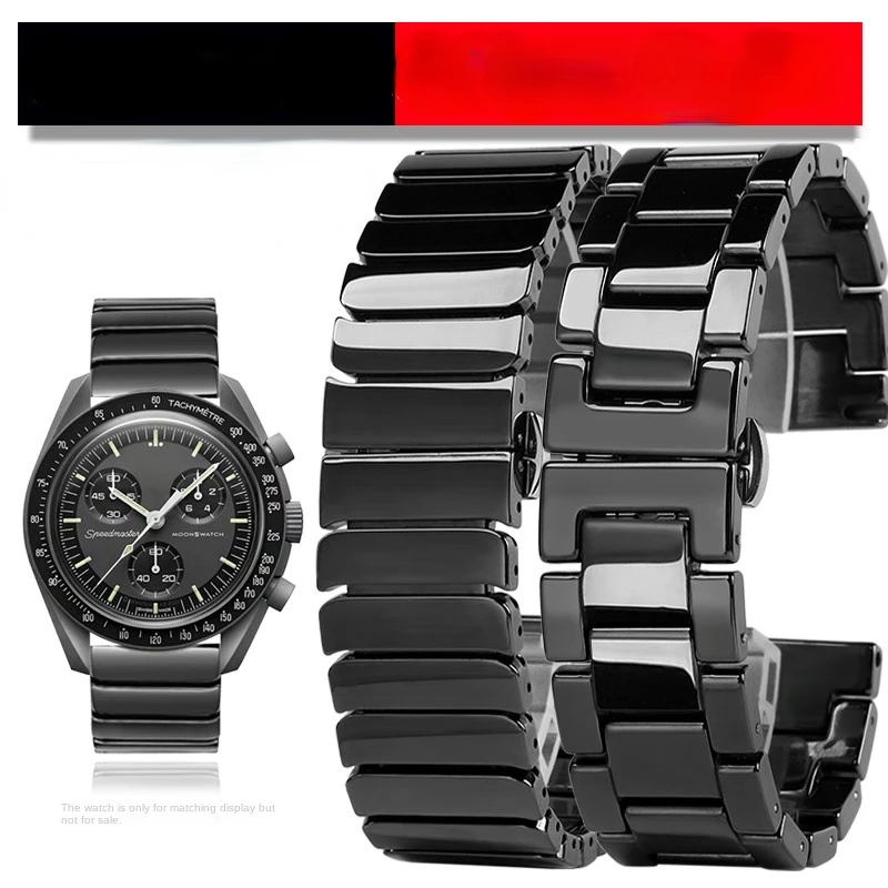 Per Omega Watchband per Swatch Speedmaster Joint MoonSwatch 20mm cinturino  in ceramica cinturino da polso nero bianco donna uomo bracciale| | -  AliExpress