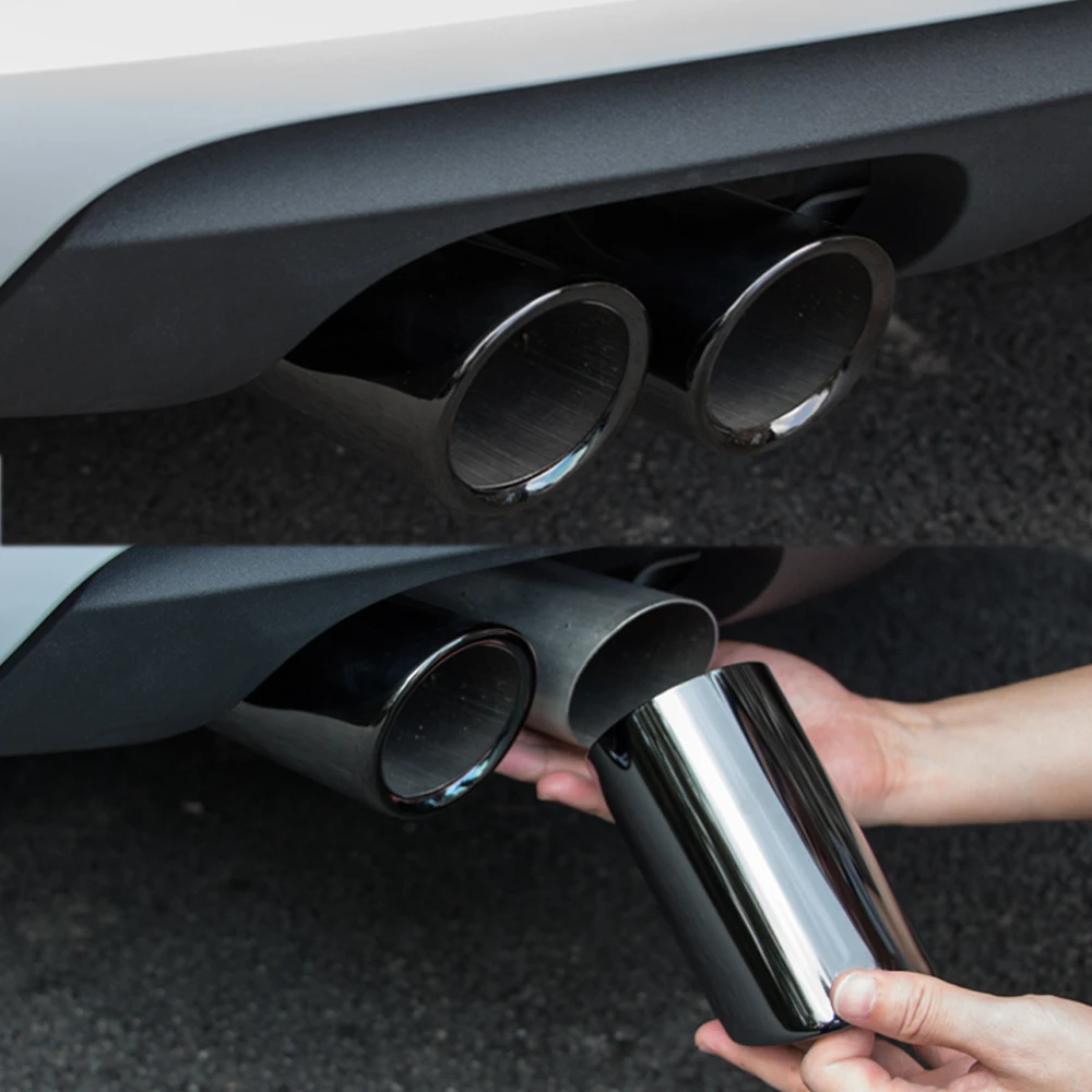 Exhaust Muffler Tip Exhaust Pipe Muffler Exhaust Trim Pipe Exhaust Tip Muffler Pipe Cover Stainless Steel Exhaust Muffler Tailpipe For VW CC Passat Tiguan Audi JETTA SAGITAR POLO GOLF 7