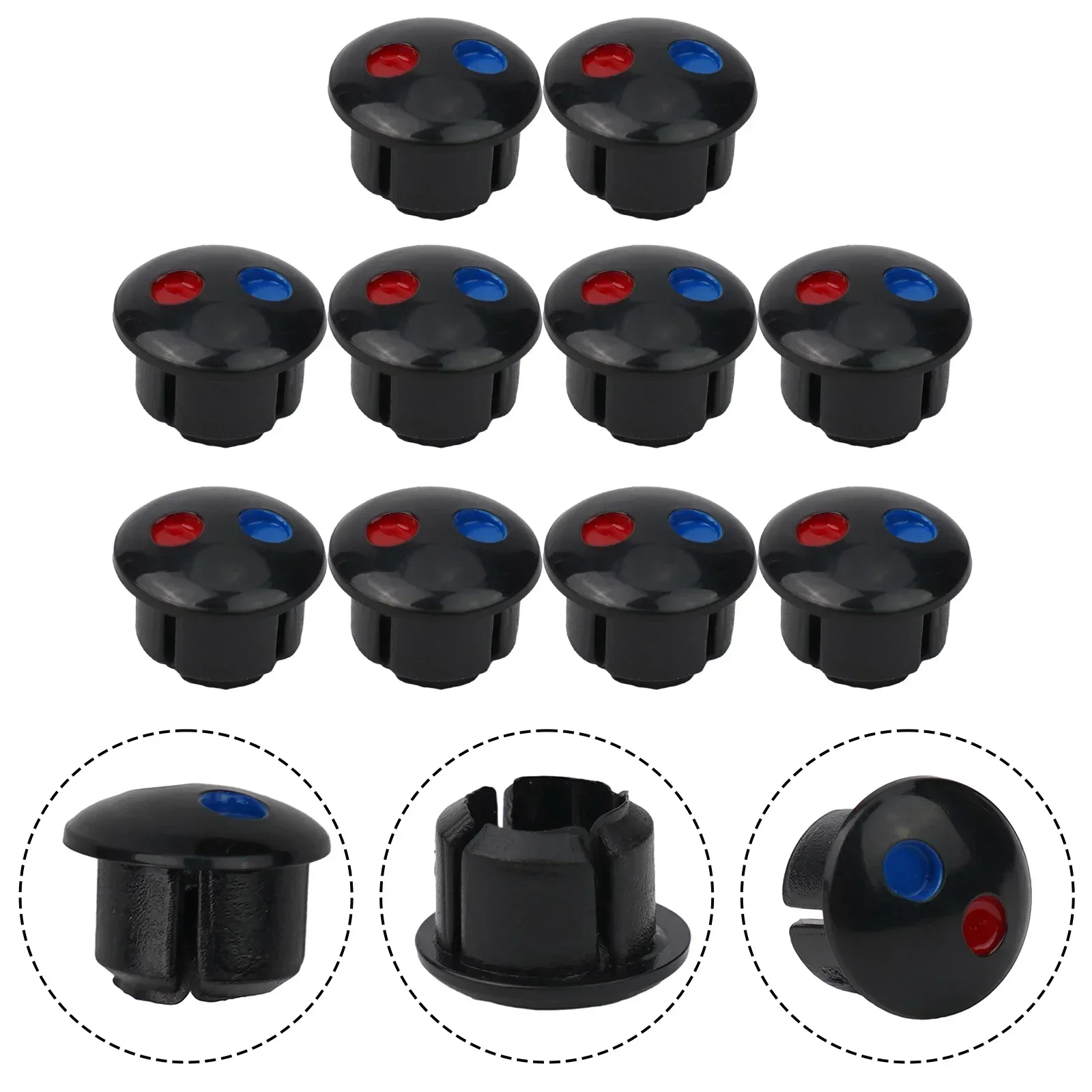 10pcs Faucet Handle Accessories Set Hot And Cold Water Signs Faucet Switch Knob Red And Blue Label Decorative Cover