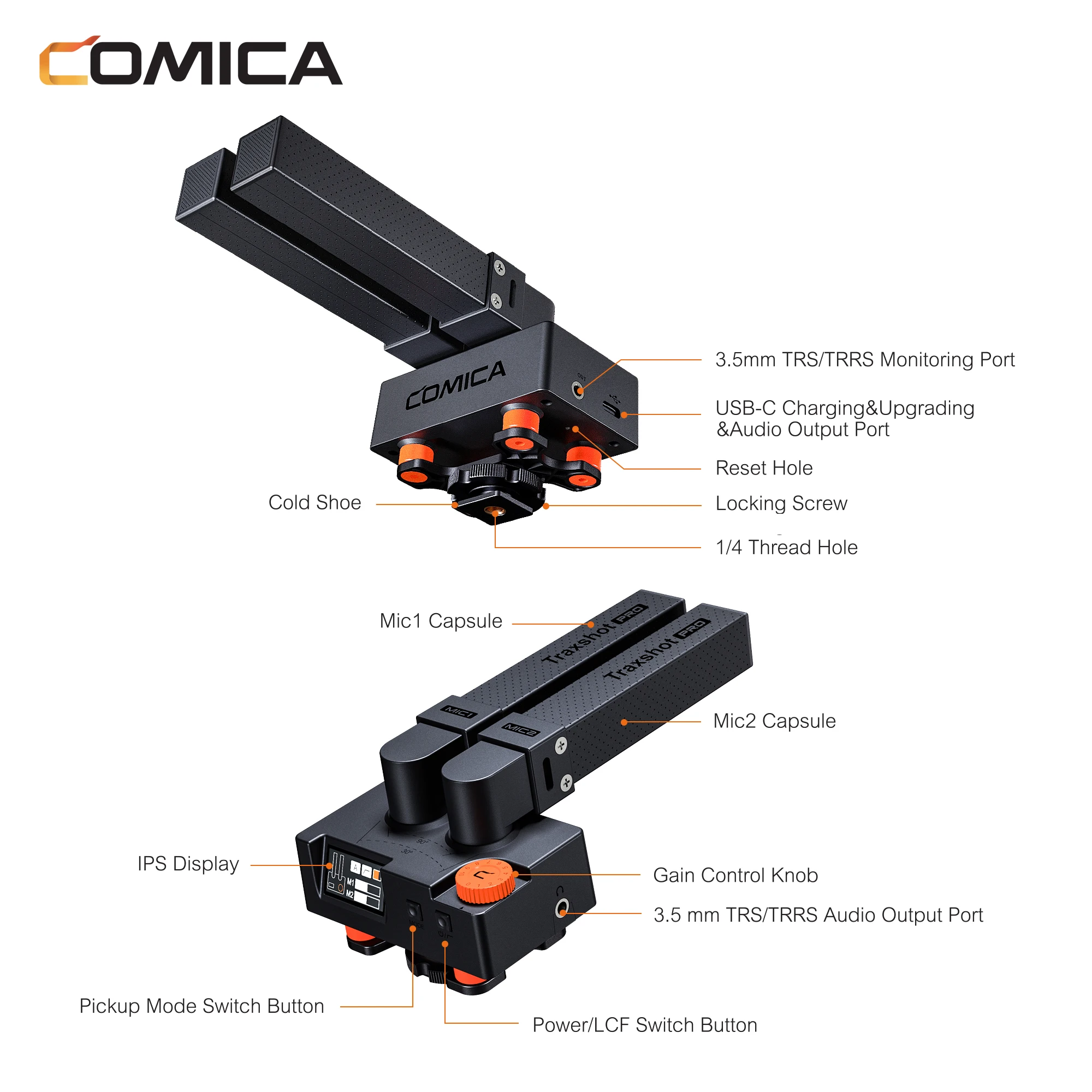 Comica Traxshot PRO Transformable Shotgun Microphone for Canon  