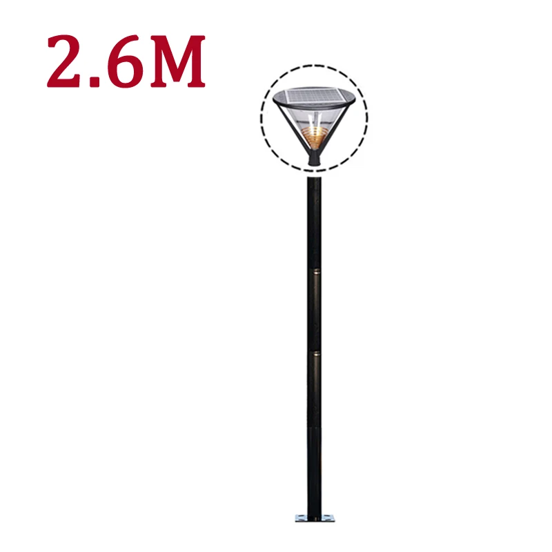 2.6 Meter Dia58mm High Pole Street Lamp Split Black Sectional Galvanized Steel Pipe Stand Park Yard Garden Light Support heater tube light wave stove replacement halogen heating pipe turbo oven bulb lamp heating lamp