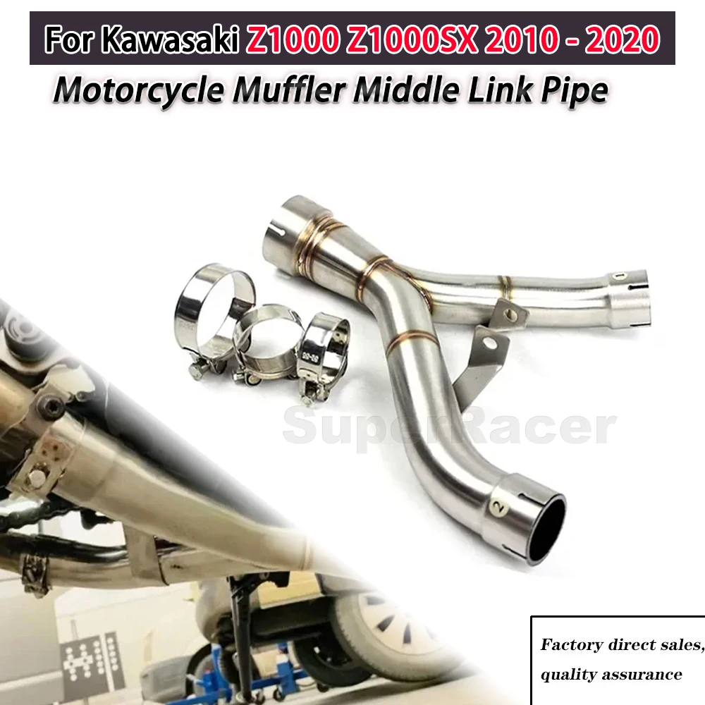 

Slip on For Kawasaki Z1000 Z1000SX 2010 - 2020 Motorcycle Exhaust Escape Moto Modify Middle Link Pipe Connect Original Muffler