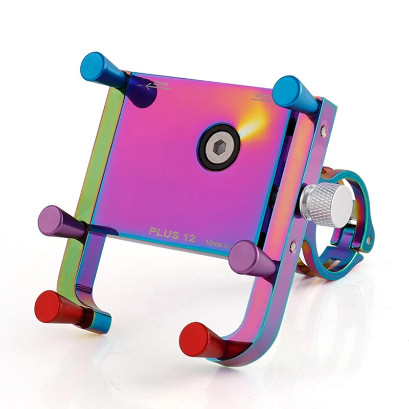 

Bicycle Phone Mount Colorful Electroplating Motorcycle Bike Handlebar Phone Holder Bracket Aluminum Alloy Adjust 360° Rotation