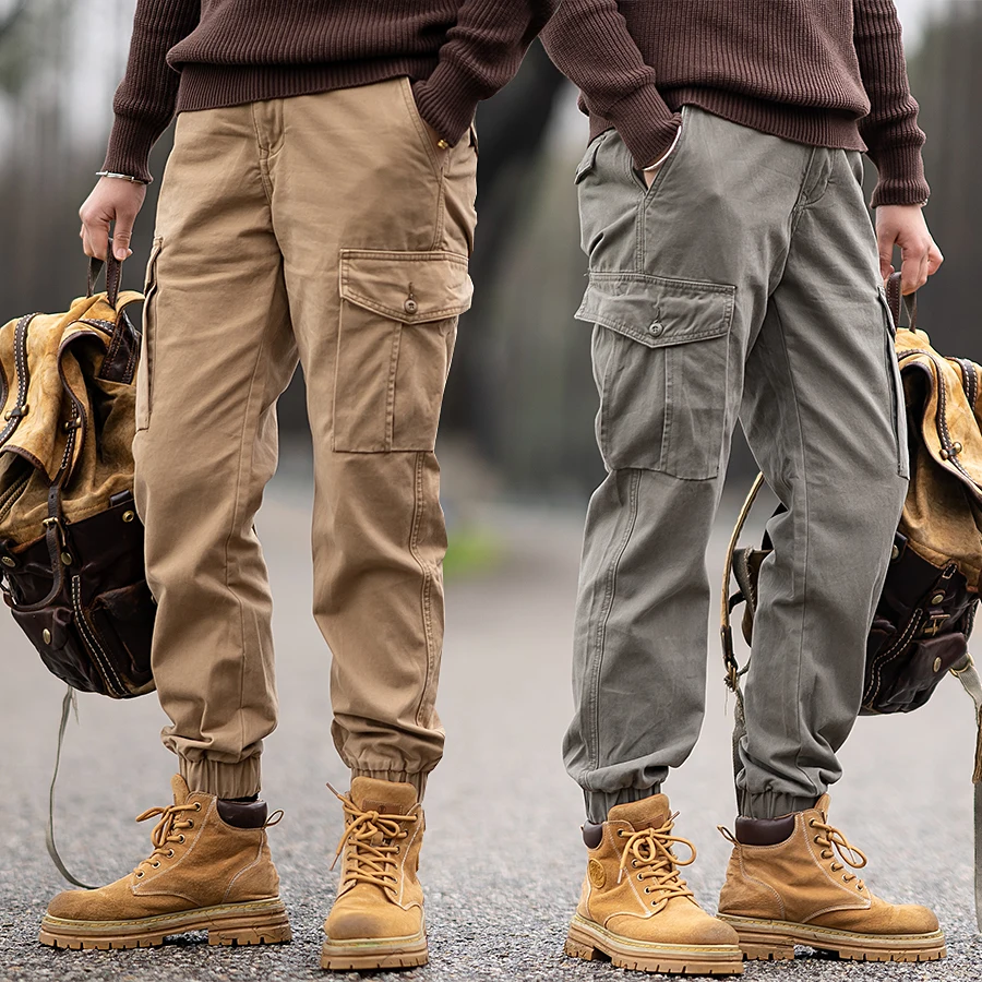 

Men's Spring Casual Pants Solid Color Multi Pockets Cargo Pants Fashion Jogger Pants Summer Outdoor Hiking Pants