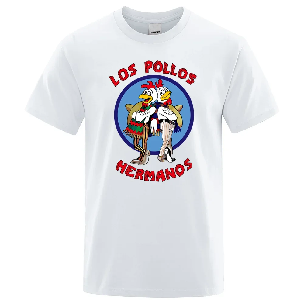 thumbnail image 1 of Camiseta estampada divertida de LOS POLLOS Hermanos para hombre, camiseta informal de moda de manga corta de algodón transpirable de verano, camiseta de Chicken Brothers, 1 of 4