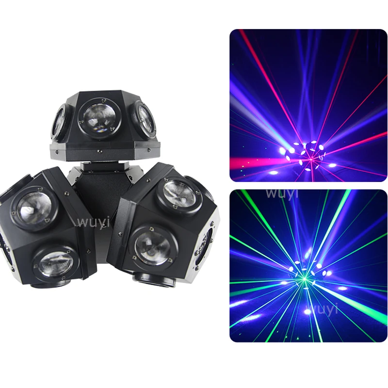 3 Heads Rotating Light with 18pcsX10w 4in1 Colorful Led Laser Beam