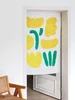 Yellow Flower Abstract Half Shading Living Room Curtains Free Punching Paste-style Bedroom Drapes 3