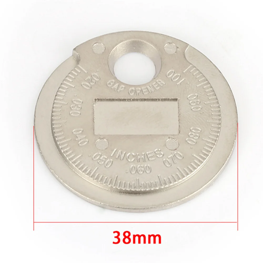1pc 0.6-2.4mm Range Coin-Type Spark Plug Gage Gap Tool Feeler Spark Plug Gap Measurement Tool