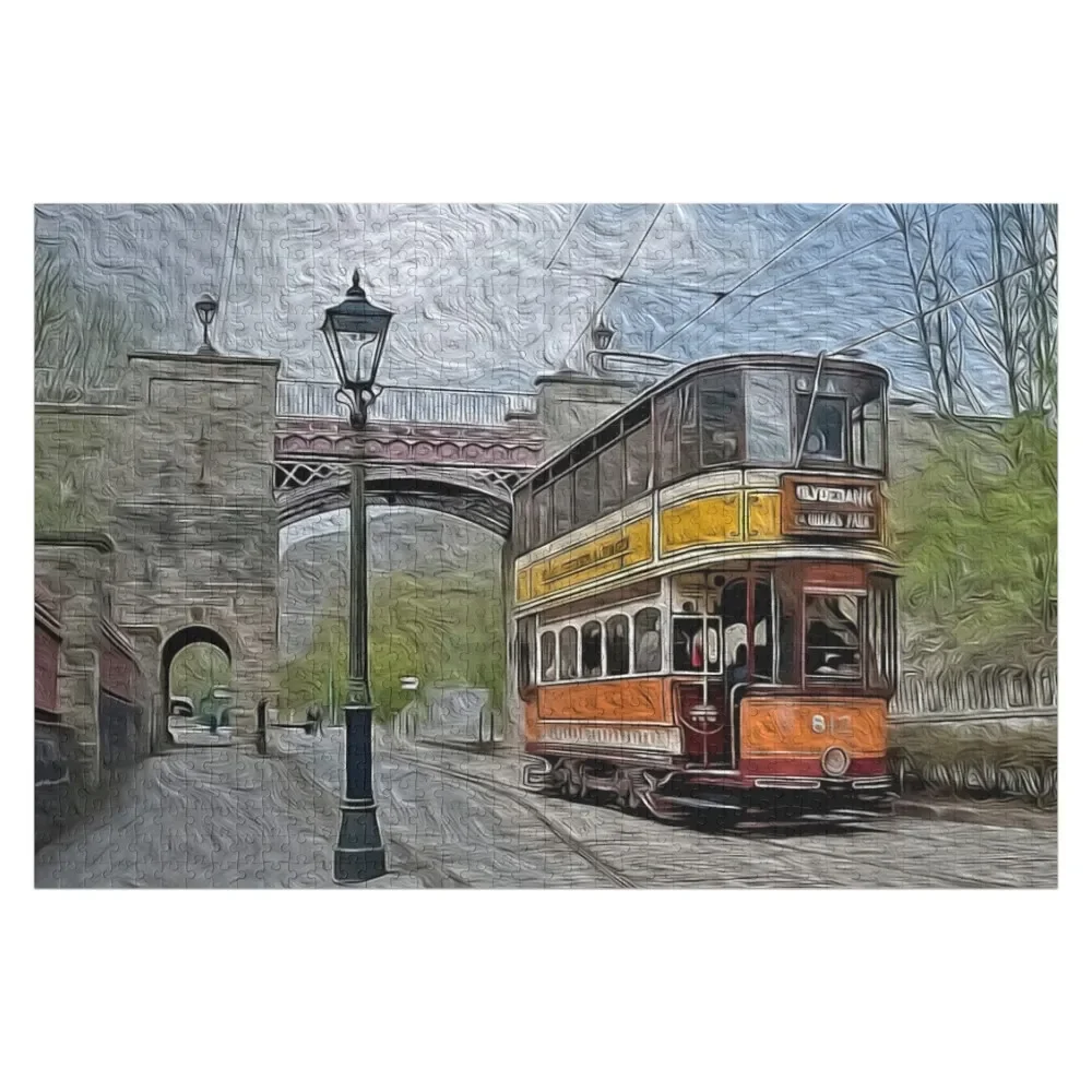 

Nostalgic Glasgow Tram Digital Art Jigsaw Puzzle Customized Photo Personalized Gifts Puzzle