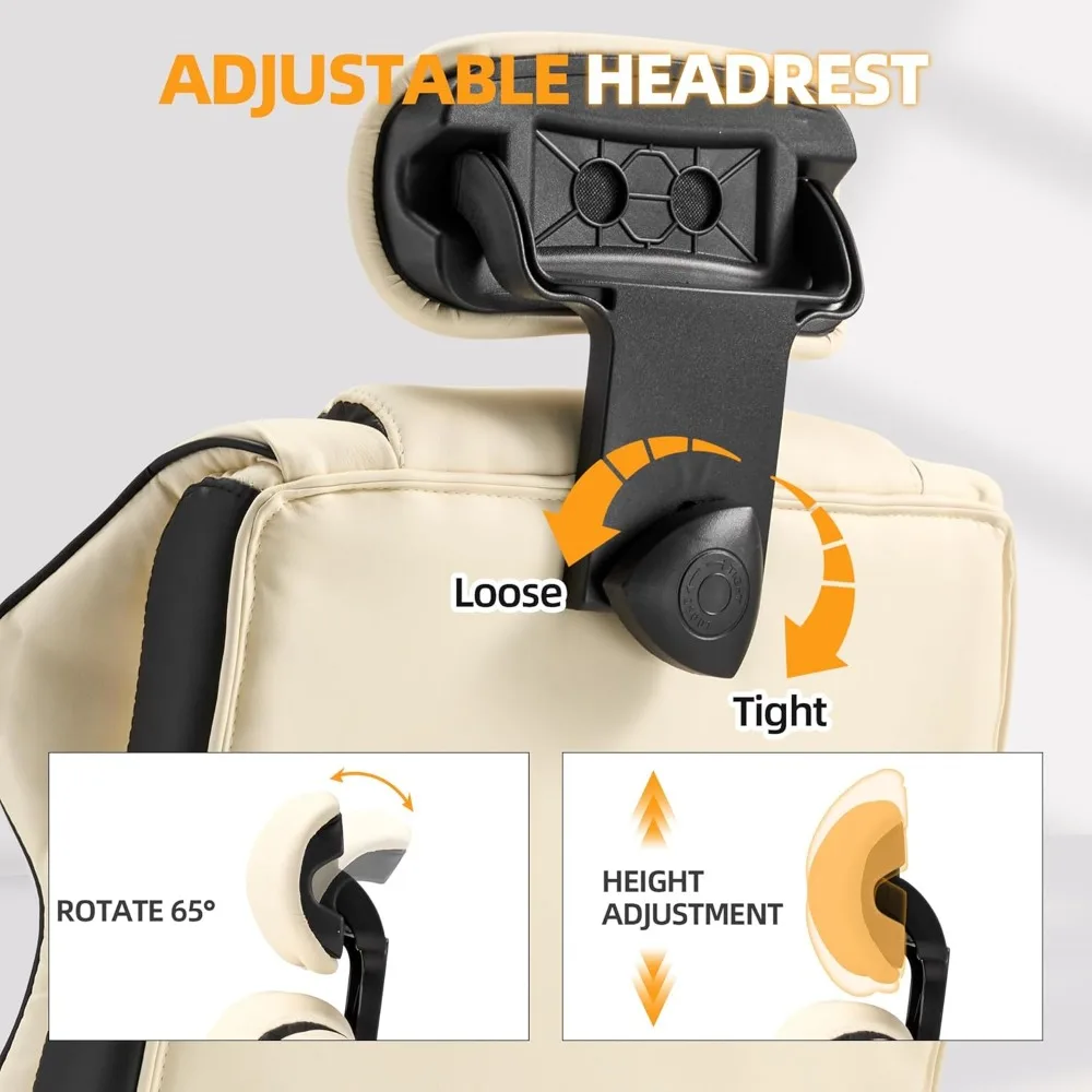 6-Point Massage Office Chair, with Footrest Heated Executive with Reclining Backrest, Ergonomic Gaming Chair with Padded Armrest 3