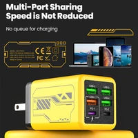 240 Вт, 6 портов, 4 USB + 2 типа C, сверхбыстрая зарядка, зарядное устройство для мобильного телефона, USB3.0 PD3.0, зарядное устройство для ЕС/Великобритании/США для Iphone 17 16 Samsung POCO — изображение 4