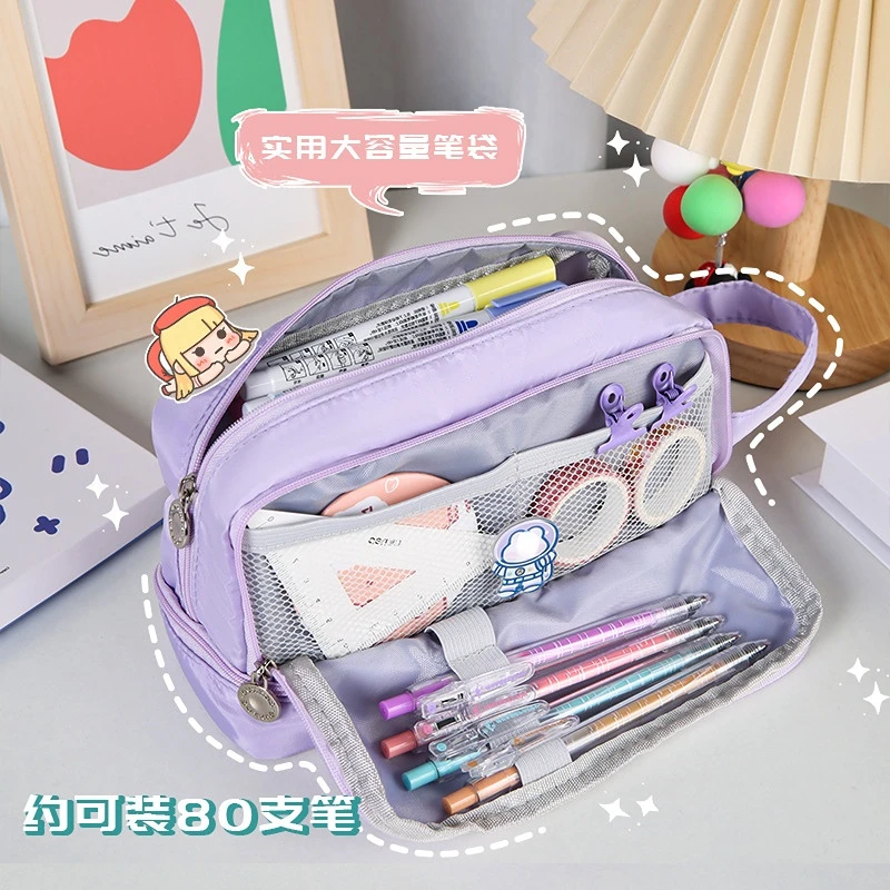 Pencil Cases Three-layer Pencil Bag Student Teacher Stationery Pen Holder Gift for Kids pencil cases stationery box pen storage bag pencil holder