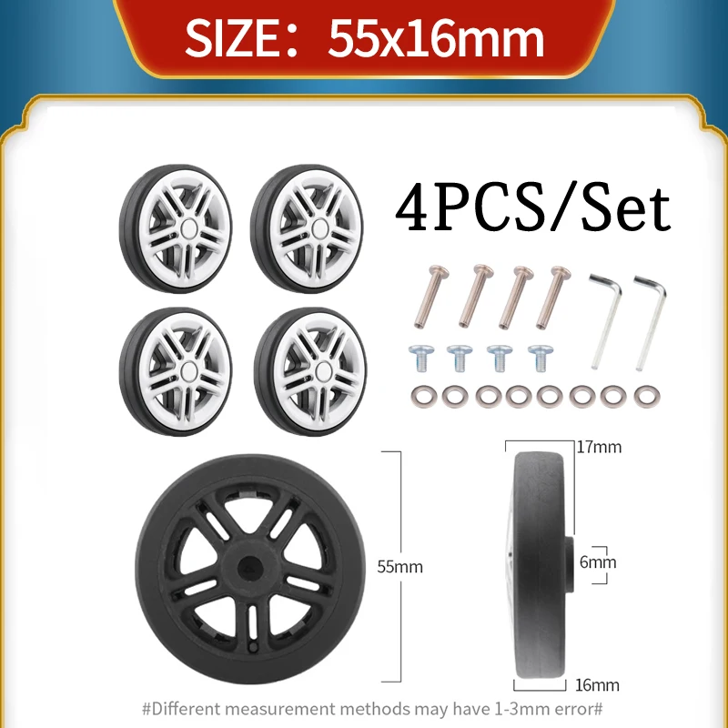 

Suitcase Universal Wheel Accessories Mute Wear-Resistant Trolley Case Wheel Password Case Bag Pulley Roller Replacement Caster