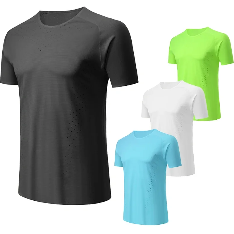 

Men's Gym Jogging T-Shirt Running Tops Male Short Sleeve Sportswear Exercise Basketball Clothing Muscle Fit Training Sweatshirts