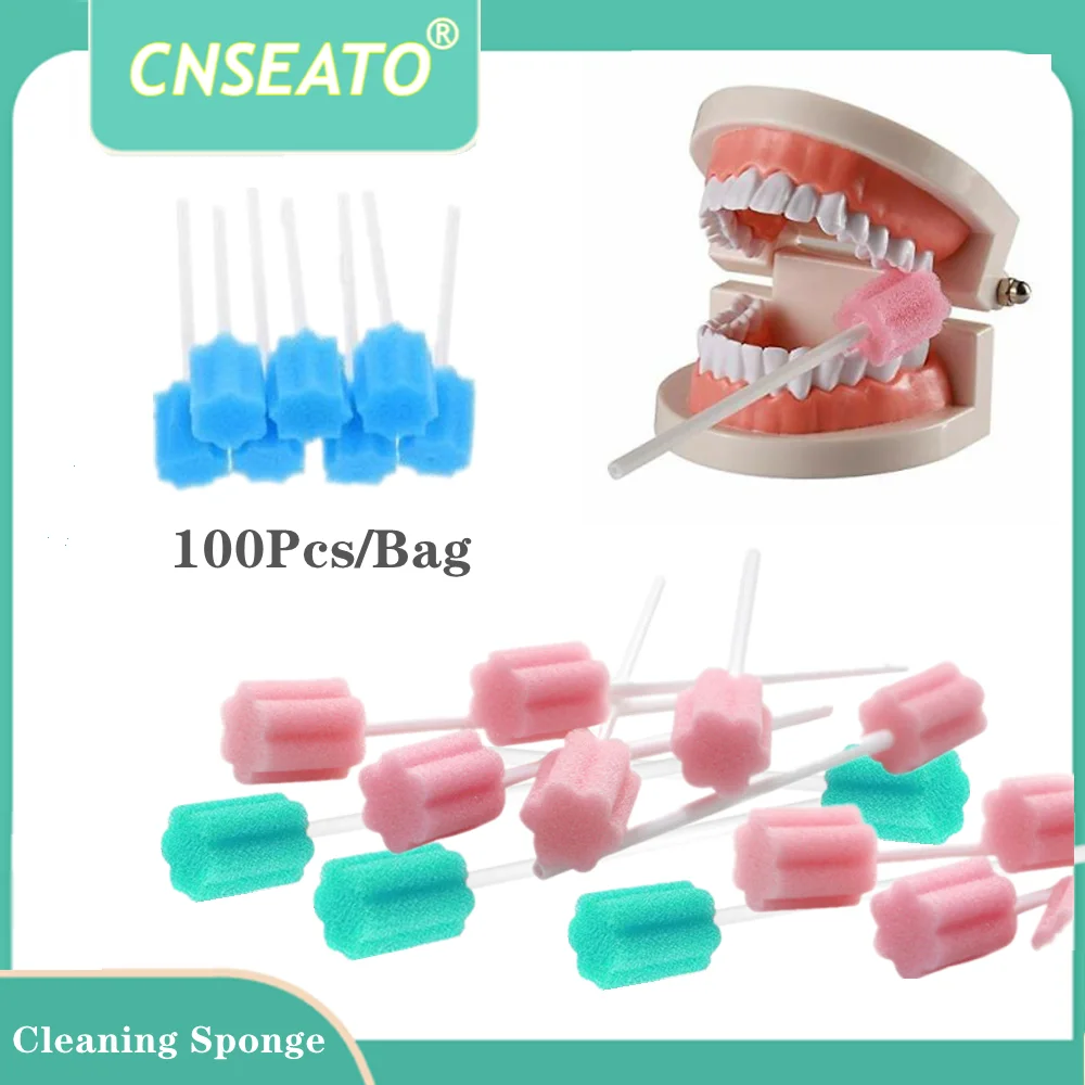 100pcs Oral Cleaning Swab Sponge Stick Mouth Tooth Foam Sputum Cleaner Medical Use Care