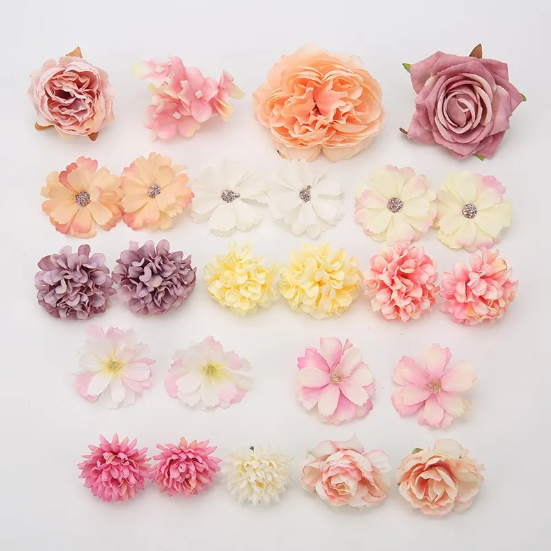 1Bag Rose Artificial Flowers Mixed Fake Flower Garden Wedding Decoration Party Home Room Decor Craft DIY Wreath Gift Accessories