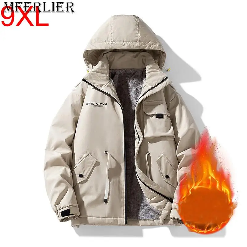 Куртка мужская с капюшоном, большого размера, 8XL/9XL/150 кг