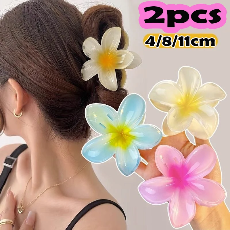 

2Pcs 4/8/11cm Flower Clip for Hair Accessories Small Hair Clip Hairpins for Woman Fashion Hairclip Crab for Hair Clamps Korean