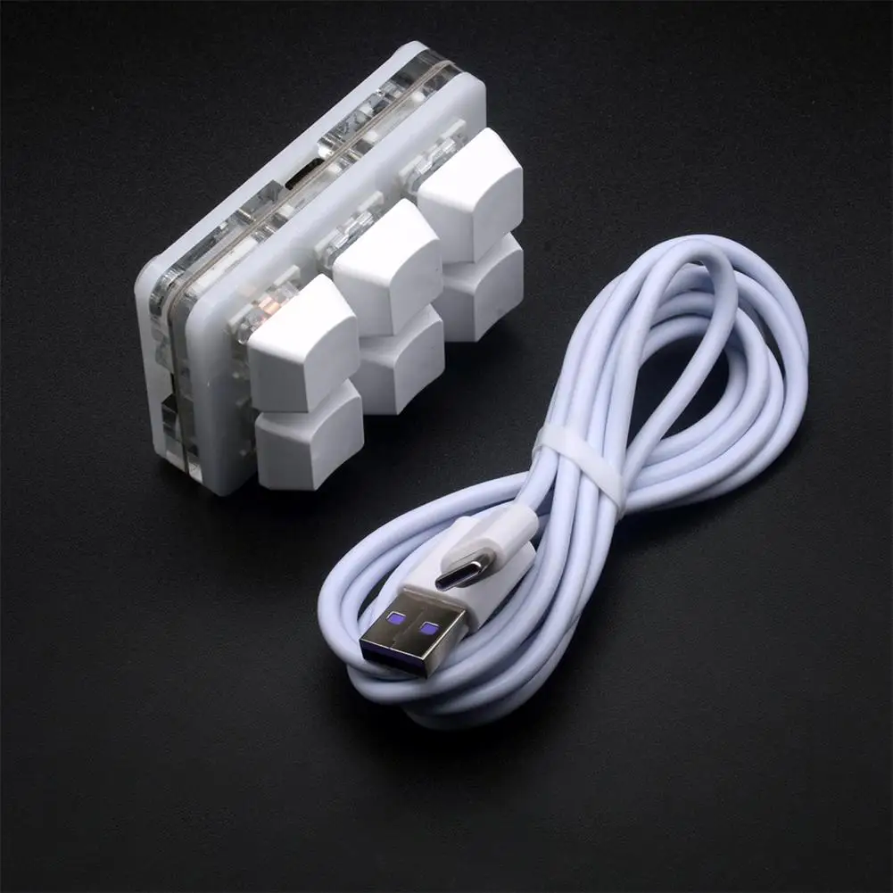 6 Keys Custom Keypad USB Programmable Macro Shortcut Blue Switch OSU