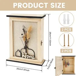 Rustic Wall - Mounted Wooden Key Organizer and Decorative Storage Box (Key Organizer Box D)