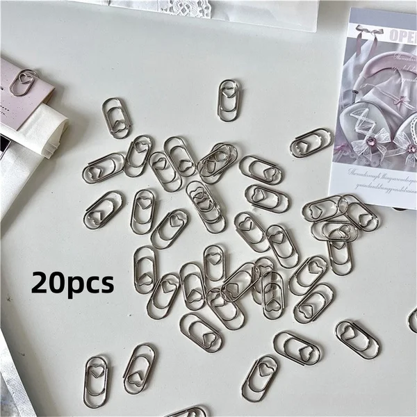 Steve 20pcs Mini Heart Paper Clips Photo Cards Packing Materials Photo Clips