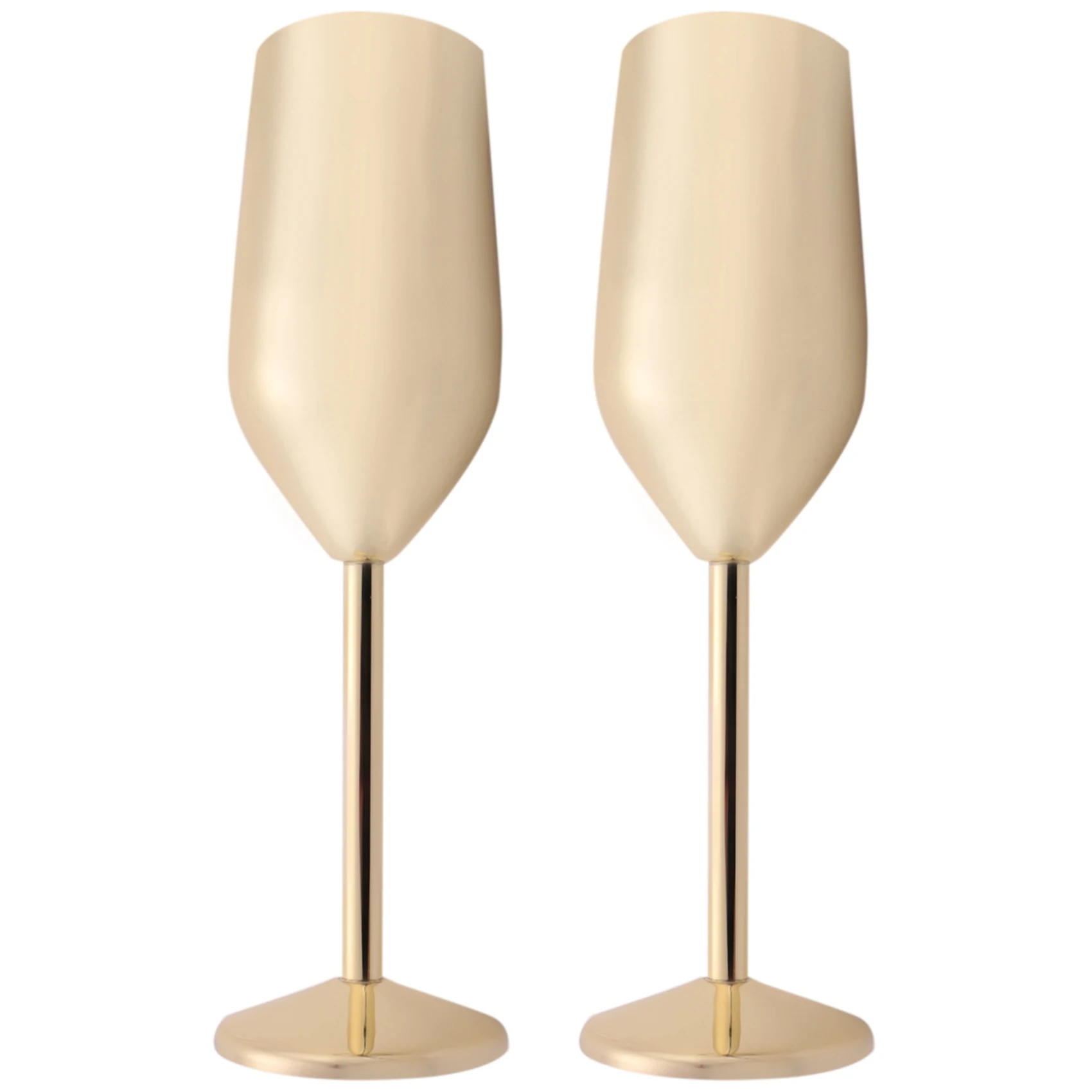 

2Pcs/Set Shatterproof Stainless Champagne Glasses Brushed Gold Wedding Toasting Champagne Flutes Drink Cup Party Marriage Wine