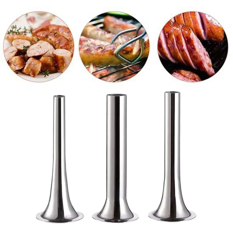 1pc Meat Grinder Enema Accessories Sausage Funnel Stainless Steel Lengthened Arc Enema Tube Large Medium and Small