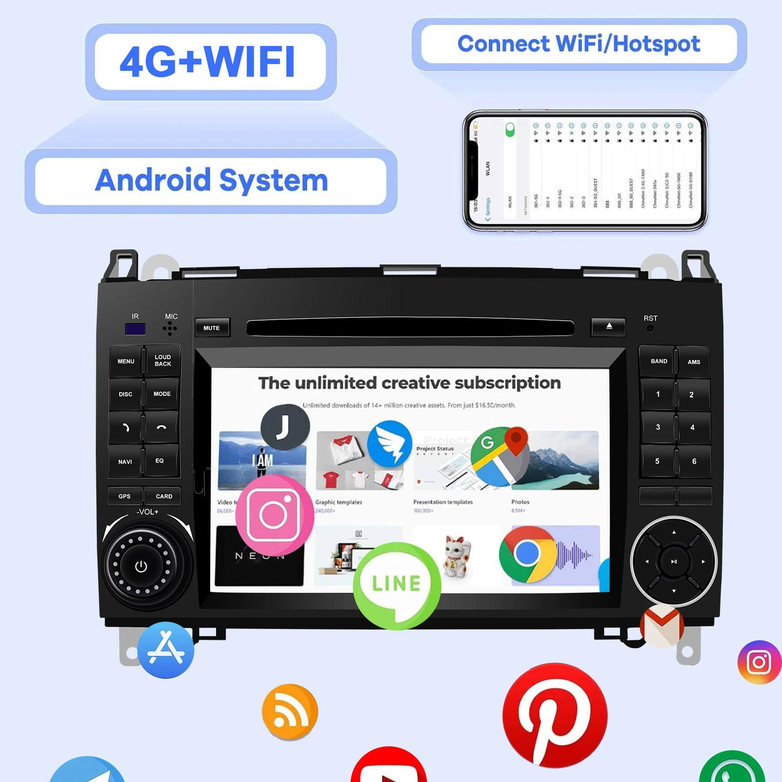 7'Android Car Radio for Benz W169 W245 B16 B170 B180 B200 W639 Vito Viano W906 M