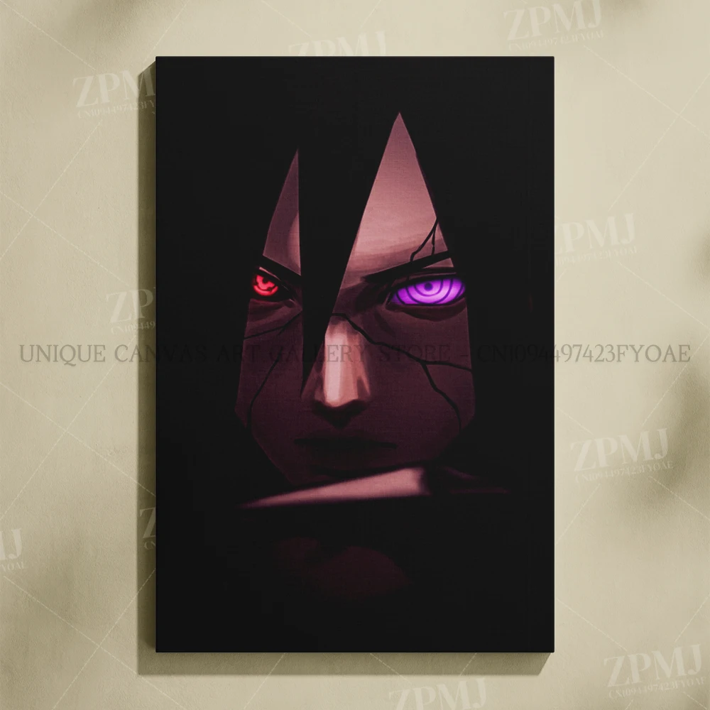 Anime Wall Art: Uchiha Madara Canvas Painting - Japanese Style Home Decor