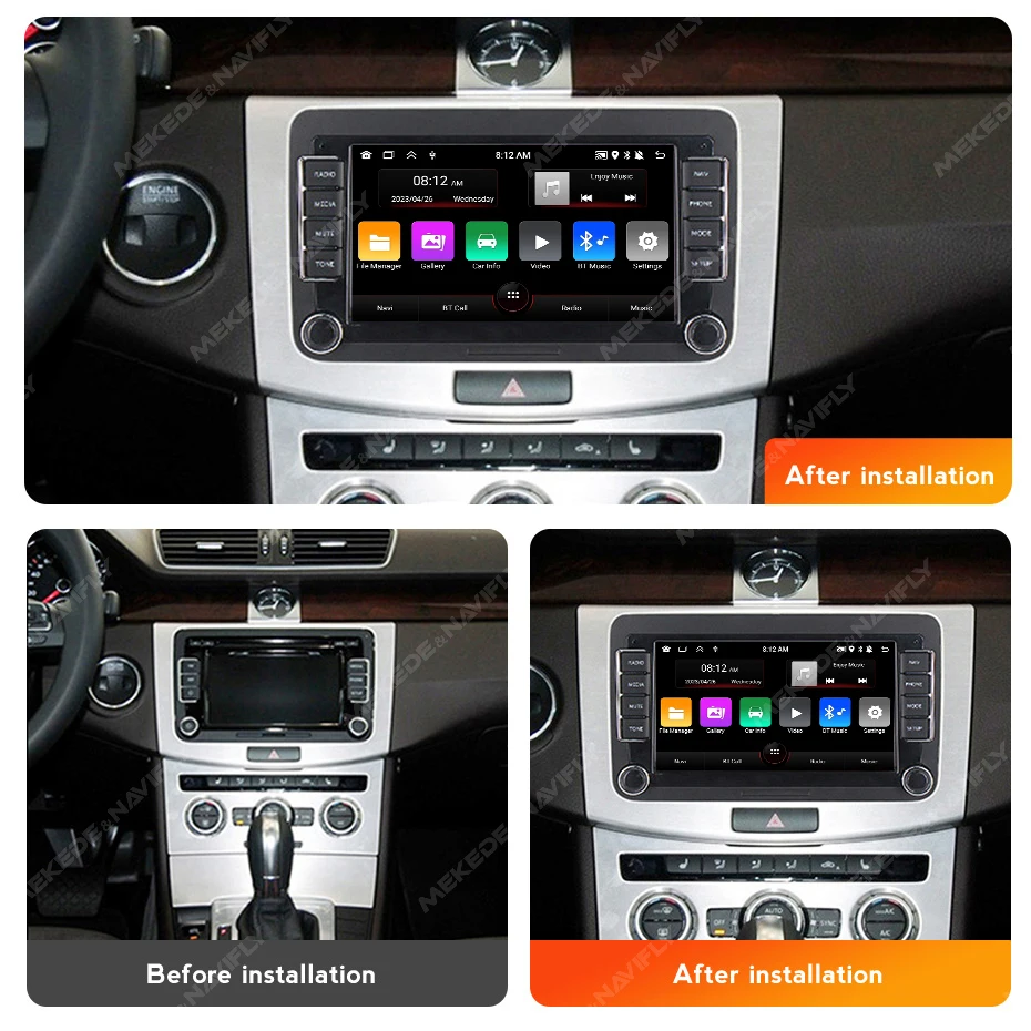 Reproductor Multimedia de Radio para coche Mekede Android 13, para VW Volkswagen Skoda Octavia Golf 5 6 Touran Passat B6 Polo Jetta Carplay AUTO 3