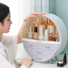 Makeup Organizer Brush Holder Cosmetic Storage Box with Dust Free Cover Portable Waterproof Lid Dust Proof Drawers for Lipstick 4