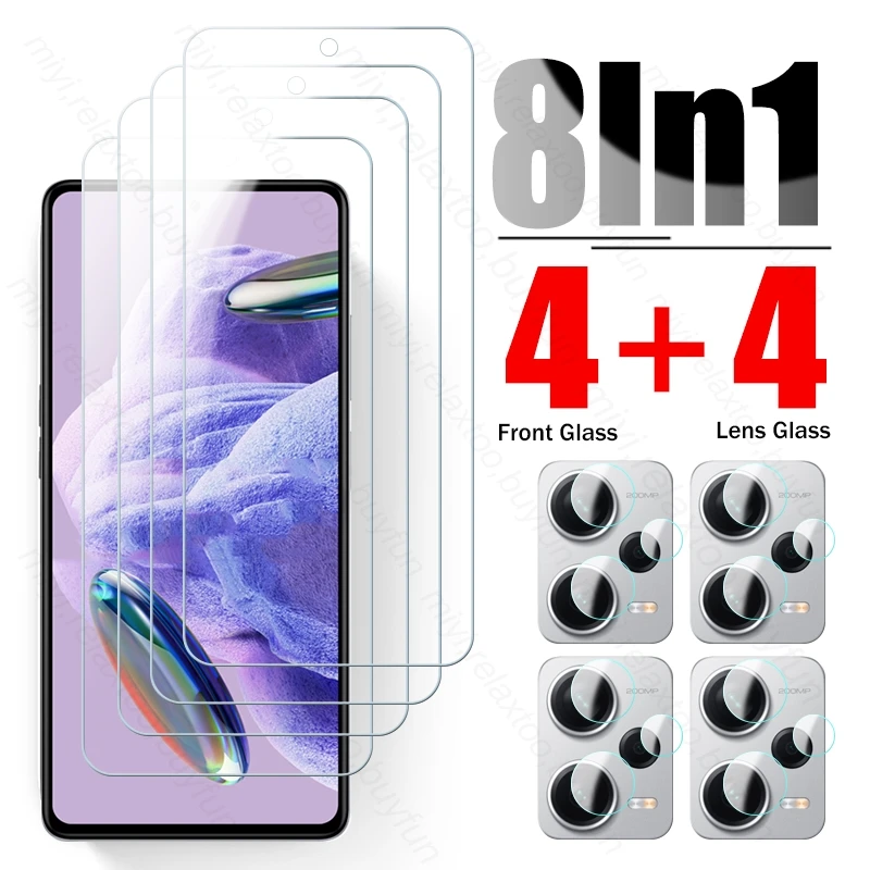 thumbnail image 1 of Funda de vidrio templado 8 en 1 para Redmi Note 12 Pro + 5G, protector de pantalla de lente de cubierta completa, película en Redmy no 12S 12 Pro Plus Note12 4G, 1 of 4