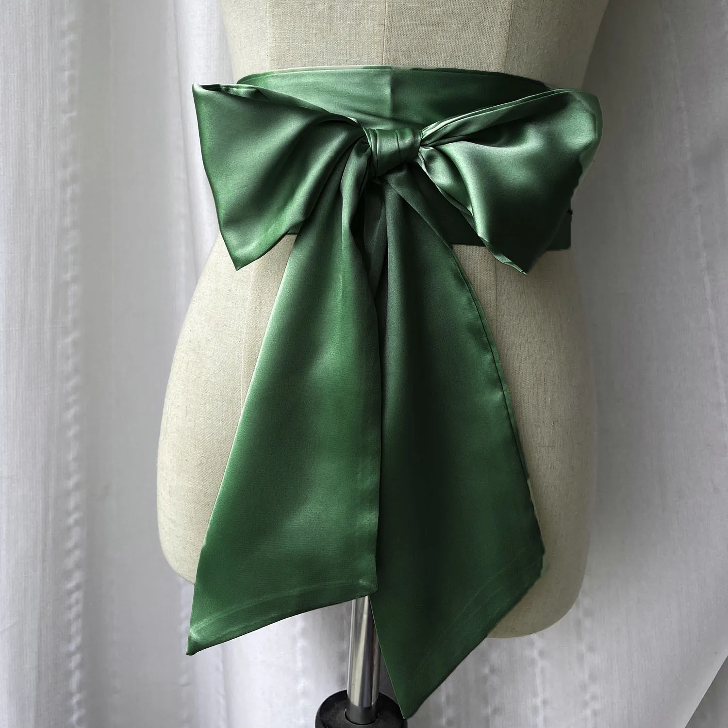 Elegant Satin Bow Corset Belt - Wide Waistband in Multiple Colors
