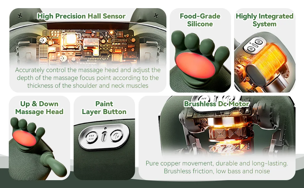 Wireless Neck And Shoulder Kneading Massager For Back Relaxation_voghion.com