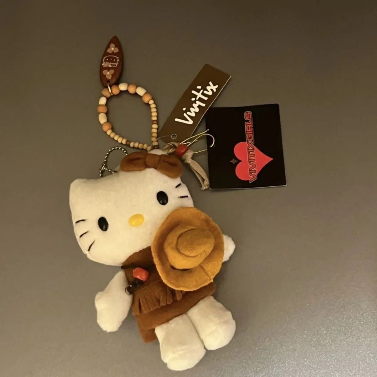 

Anime Hellokitty Plush Keychain Sanrio Kawaii Y2K Key Pendant Cute Cowboy Cartoon Children Toy Backpack Pendant Birthday Present