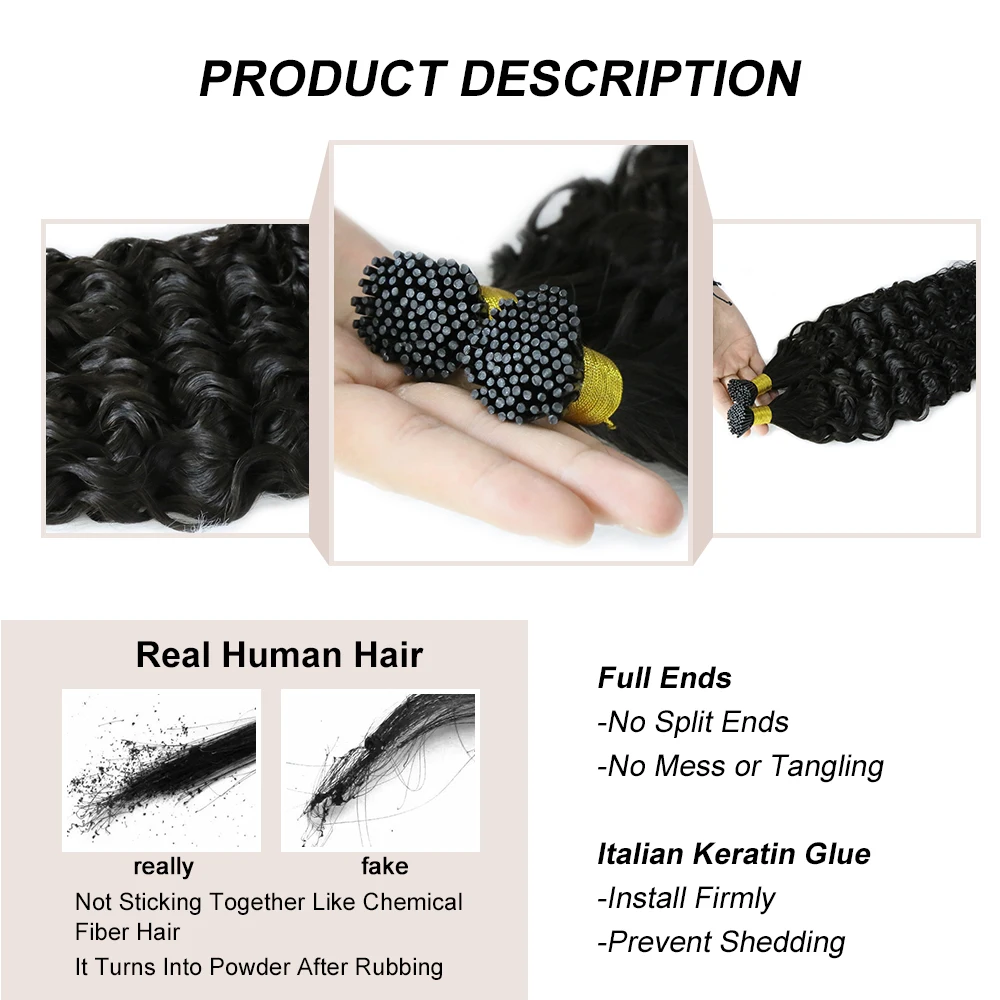 Hair Extensions Natural Wave ITIP Hair Extension Brazilian Human Remy Hair Extensions 0.8/1g/pc 50pcs Women Natural Fusion Human Hairpiece