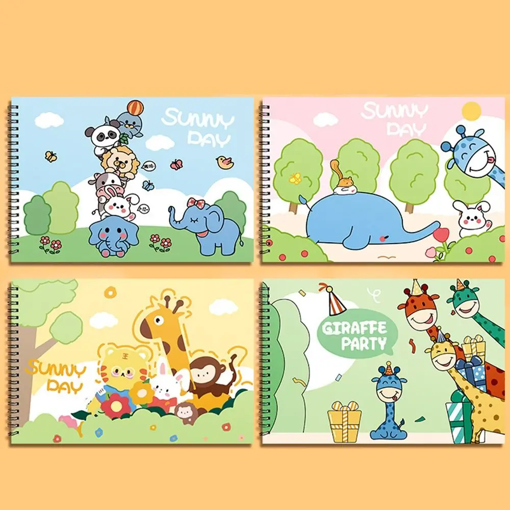 

4 PCS/Set Drawing A4 Coil Sketchbook Portable White Paper Blank Picture Book Durable Multifunction A4 Watercolor Sketchbook