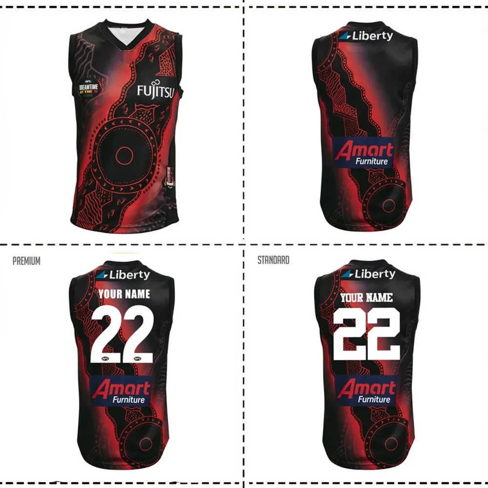 2022 Essendon Bombers Afl Indigenous Dreamtime Guernsey 2022/2023 Essendon Bombers Guernsey Home