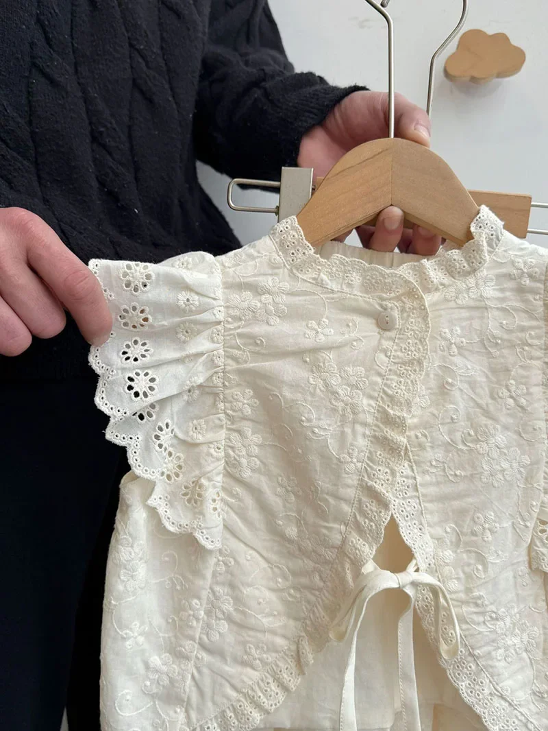 MILANCEL New Summer Kids Clothes Set Infant Cute Lace Sleeveless Vest +Skirt Girls Embroidered Flowers Outfit - Image 4